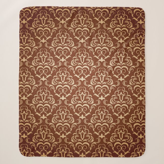 Seamless ornamental wallpaper, floral pattern, ill sherpa blanket (Front)
