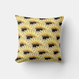 Seamless Overlapping Sunflower Pattern Cushion