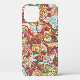 Seamless paisley: elegant background pattern. iPhone 12 case