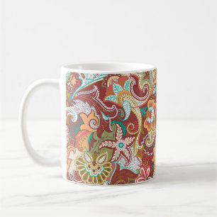 Seamless paisley: elegant background pattern. coffee mug