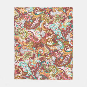 Seamless paisley: elegant background pattern. fleece blanket