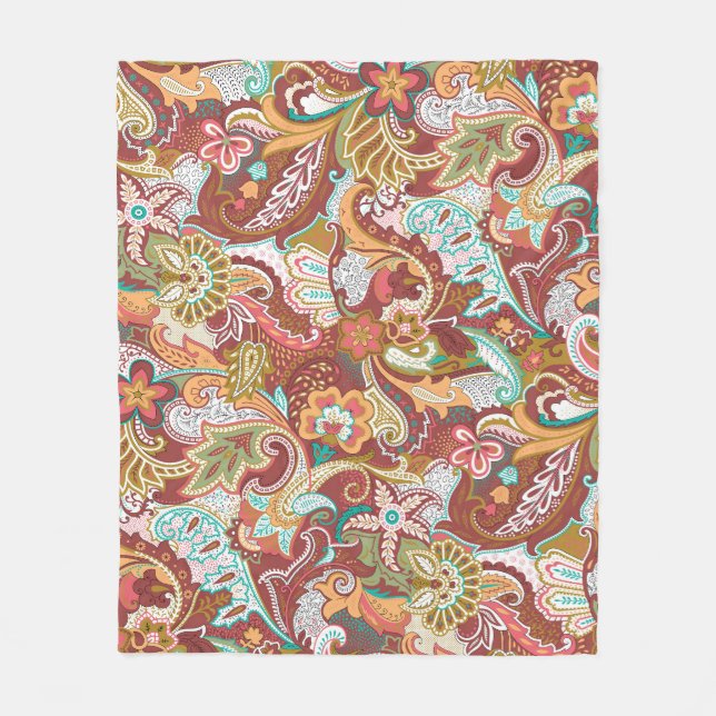 Seamless paisley: elegant background pattern. fleece blanket (Front)