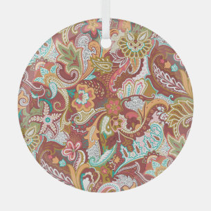 Seamless paisley: elegant background pattern. glass tree decoration