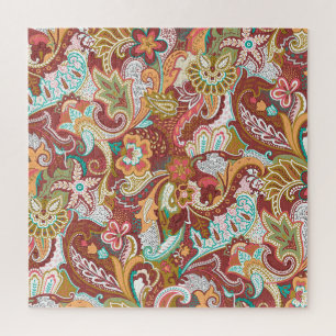 Seamless paisley: elegant background pattern. jigsaw puzzle