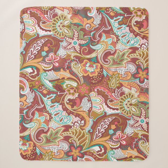 Seamless paisley: elegant background pattern. sherpa blanket (Front)