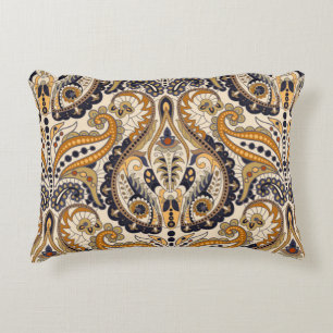 Seamless Paisley floral pattern. Colorful ornament Decorative Cushion