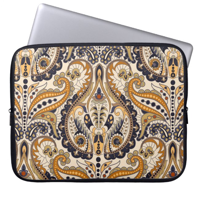Seamless Paisley floral pattern. Colourful ornamen Laptop Sleeve (Front)