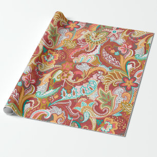 Seamless paisley Pattern on background Wrapping Paper