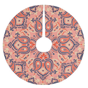 Seamless paisley: vintage pattern design. brushed polyester tree skirt