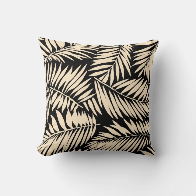Seamless Palm Leaf Pattern in  Cushion (Front)