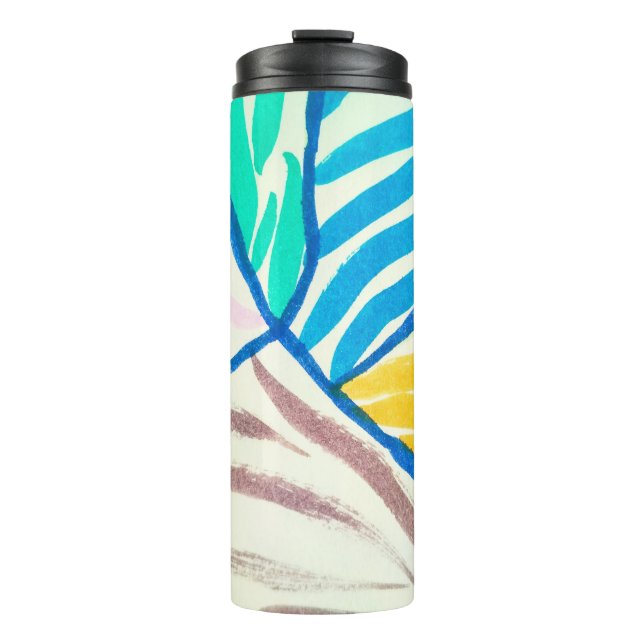 Seamless patchwork background with paisley and flo thermal tumbler (Front)