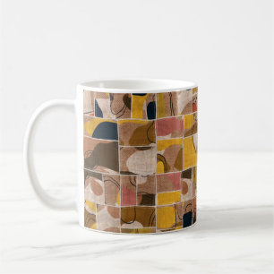 Seamless patchwork collage mix quilt pattern print coffee mug