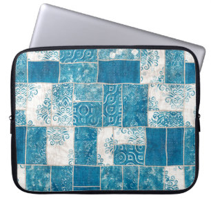 Seamless patchwork collage mix quilt pattern print laptop sleeve