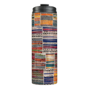 Seamless patchwork collage mix quilt pattern print thermal tumbler