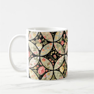 seamless patchwork floral pattern coffee mug
