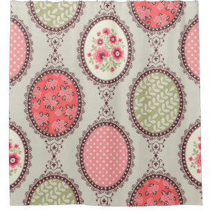 Seamless Patchwork floral vintage pattern. Vintage Shower Curtain