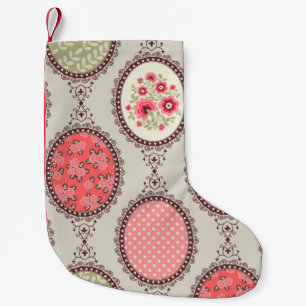 Seamless Patchwork floral vintage pattern. Vintage Small Christmas Stocking