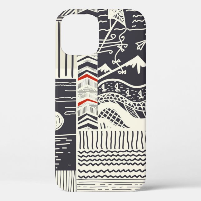 Seamless patchwork pattern from abstract doodles.  Case-Mate iPhone case (Back)