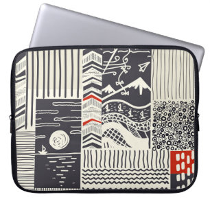 Seamless patchwork pattern from abstract doodles. laptop sleeve