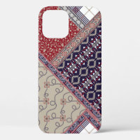 Seamless patchwork pattern on navy patchwork, abst