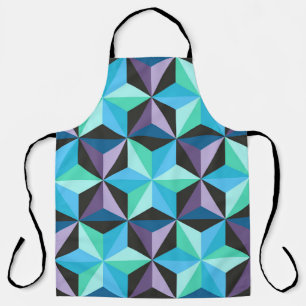 Seamless patchwork pattern with stars. Abstract ge Apron