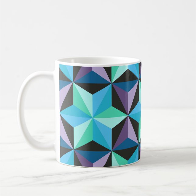 Seamless patchwork pattern with stars. Abstract ge Coffee Mug (Left)