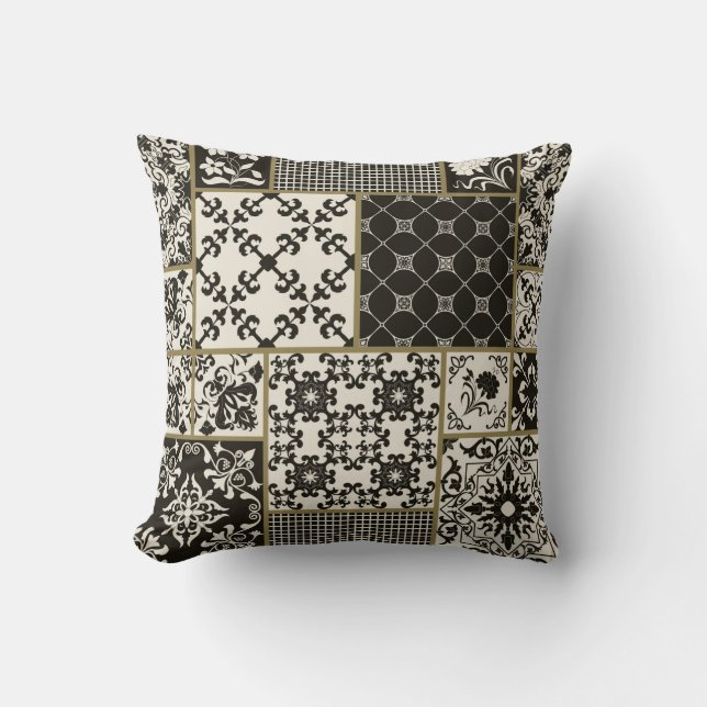 Seamless patchwork tile with Islam, Arabic, Indian Cushion (Front)