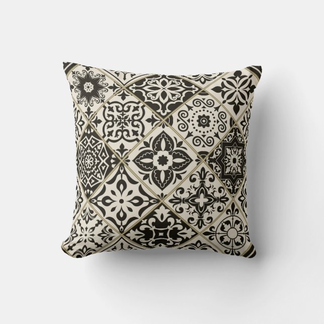 Seamless patchwork tile with Islam, Arabic, Indian Cushion (Front)