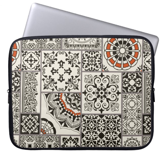 Seamless patchwork tile with Islam, Arabic, Indian Laptop Sleeve (Front)