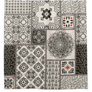 Seamless patchwork tile with Islam, Arabic, Indian Shower Curtain