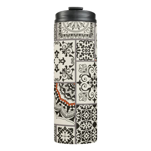 Seamless patchwork tile with Islam, Arabic, Indian Thermal Tumbler (Front)