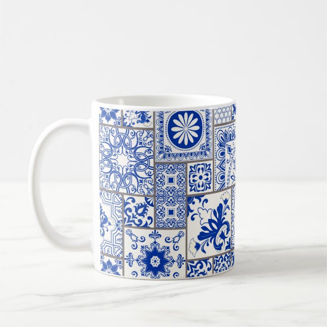 Seamless patchwork tile with Victorian motives. Ma Coffee Mug (Left)