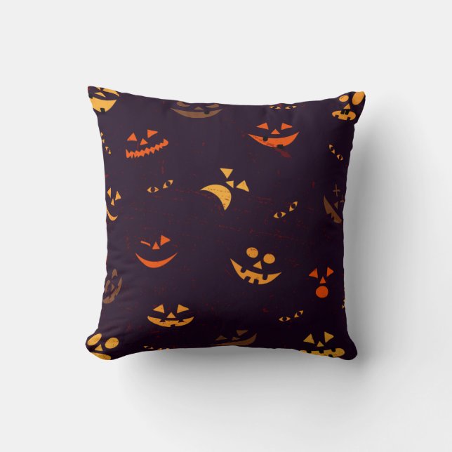 Seamless Pattern Background Of Pumpkin Devil Face Cushion (Front)