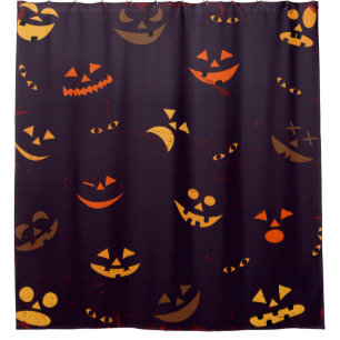 Seamless Pattern Background Of Pumpkin Devil Face Shower Curtain