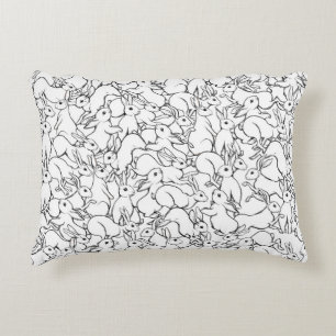 Seamless pattern, background with cute rabbits, ha decorative cushion