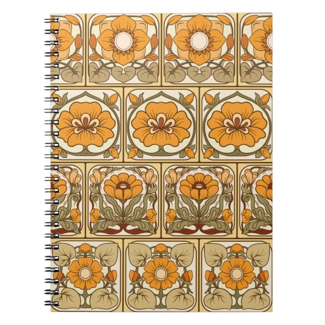 Seamless pattern, background with decorative eleme notebook (Front)