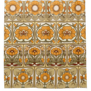 Seamless pattern, background with decorative eleme shower curtain