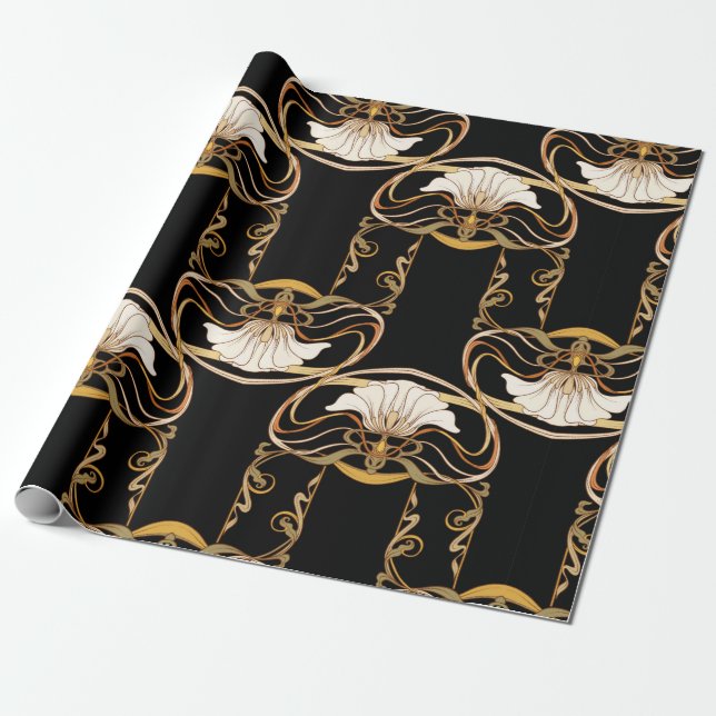 Seamless pattern, background with decorative eleme wrapping paper (Unrolled)