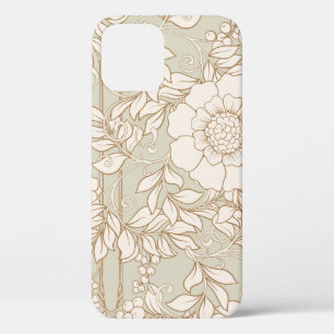Seamless pattern, background with decorative flowe iPhone 12 case