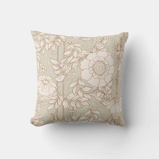 Seamless pattern, background with decorative flowe cushion (Front)