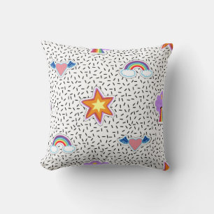 Seamless pattern background with patch cartoon sta cushion