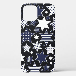 Seamless pattern background with stylised starspat iPhone 12 case