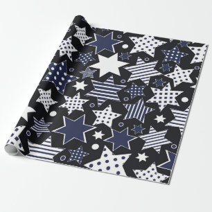 Seamless pattern background with stylised starspat wrapping paper