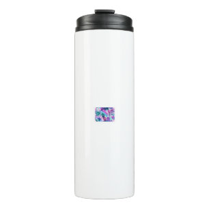 Seamless pattern, background with tropical plants, thermal tumbler
