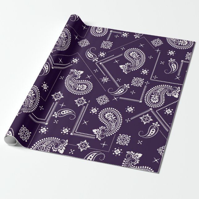 Seamless pattern based on ornament paisley Bandann Wrapping Paper (Unrolled)