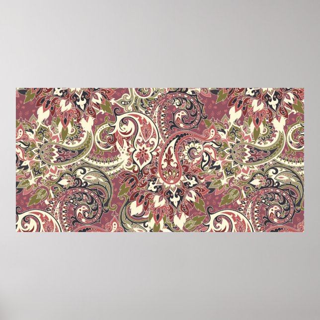 Seamless pattern based on traditional Asian elemen Poster (Front)