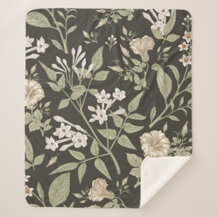 Seamless pattern. Beautiful fabric blooming realis Sherpa Blanket