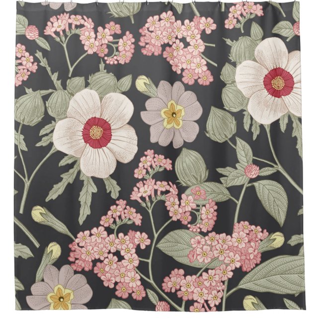 Seamless pattern. Beautiful fabric blooming realis Shower Curtain (Front)