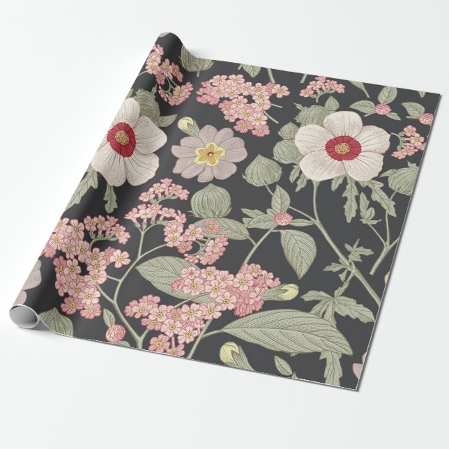 Seamless pattern. Beautiful fabric blooming realis Wrapping Paper (Unrolled)