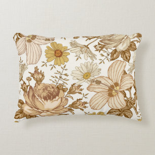 Seamless pattern. Beautiful pink blooming realisti Decorative Cushion